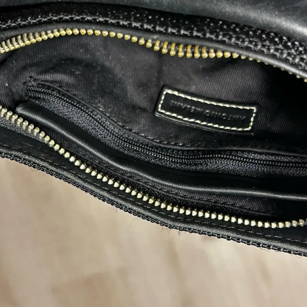 Antonio Melani Black Mini Shoulder Bag with Silver Accents